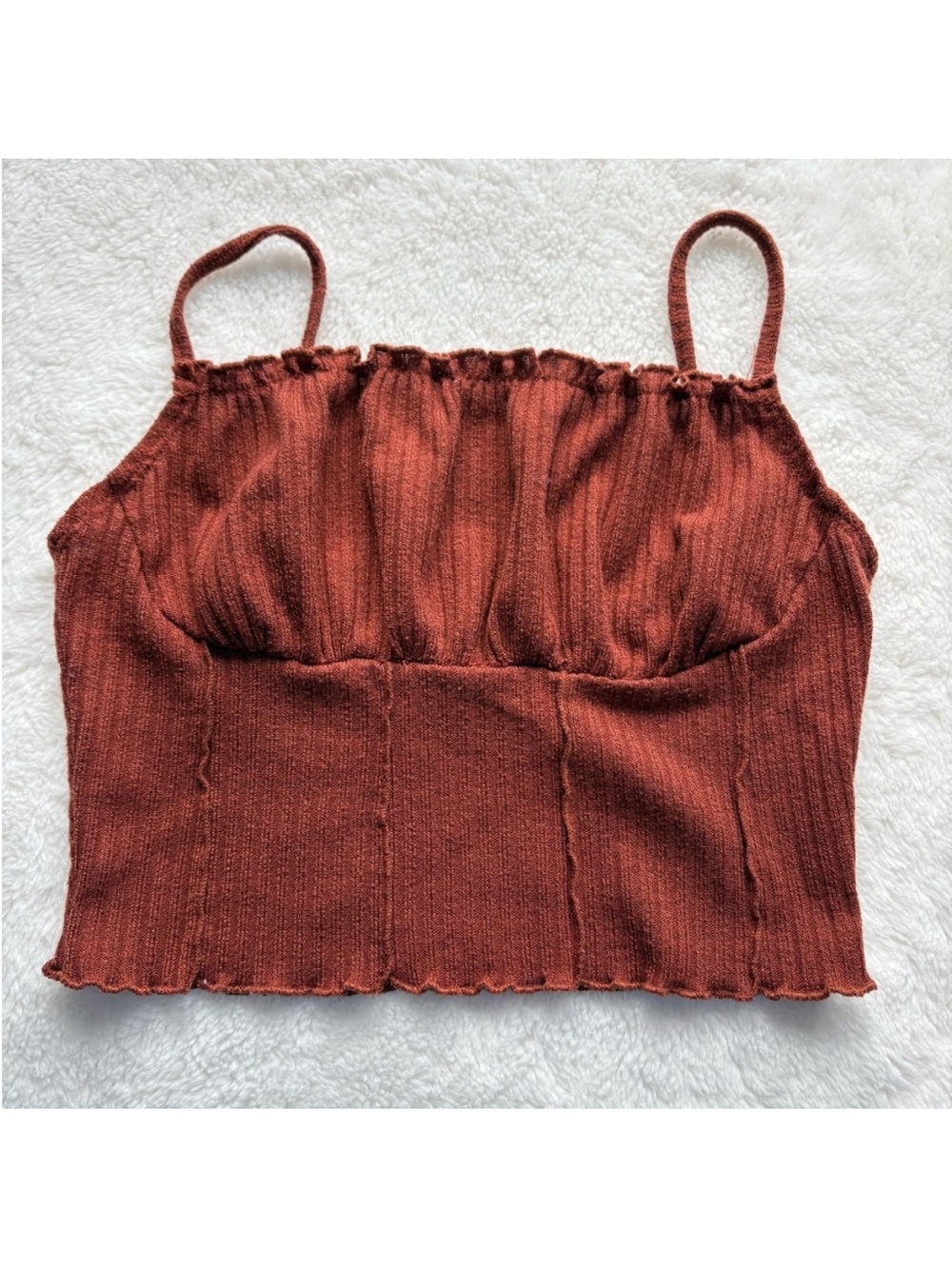 Rust Ribbed Camisole Top
